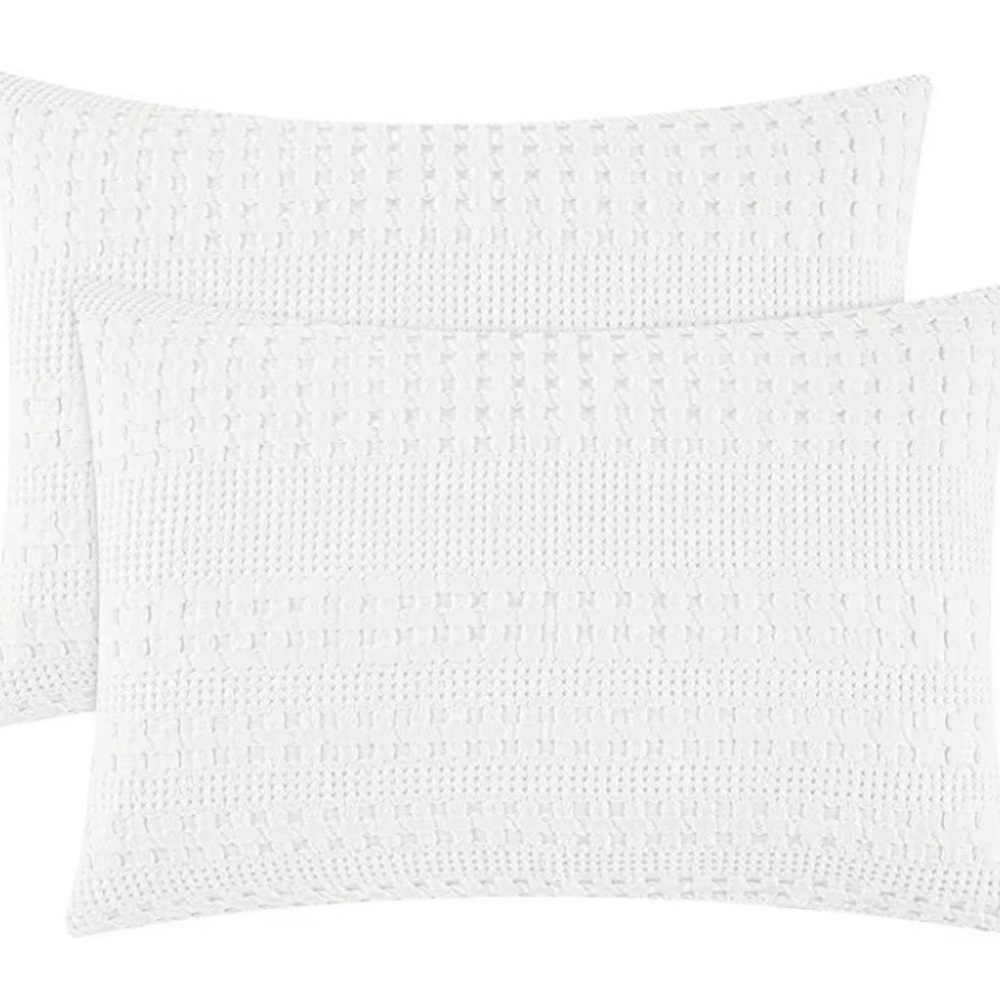 Pacific King size Luxurious White Textured Pillow Set of two, NWT